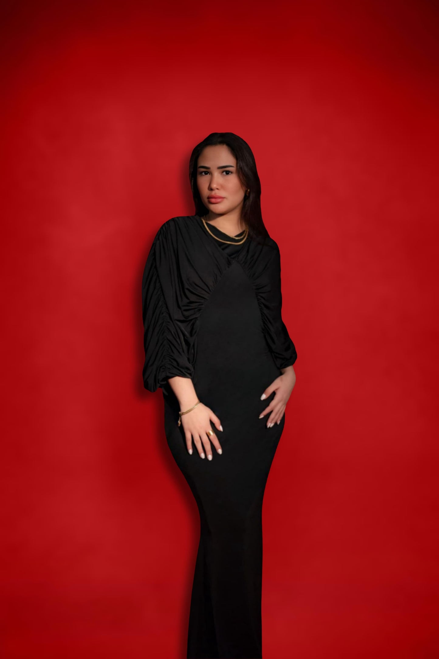 Lenora dress in blue/black