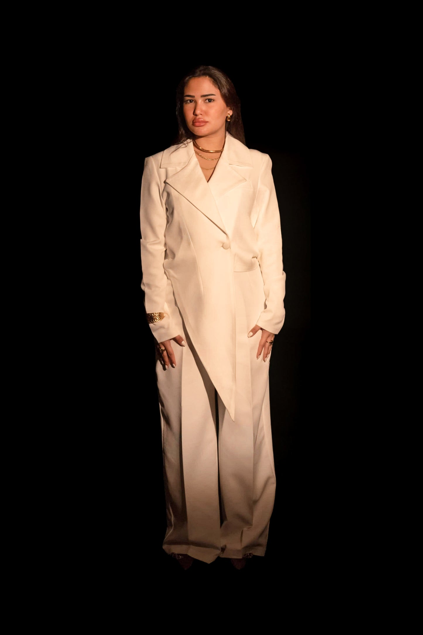 Asymmetrical blazer set