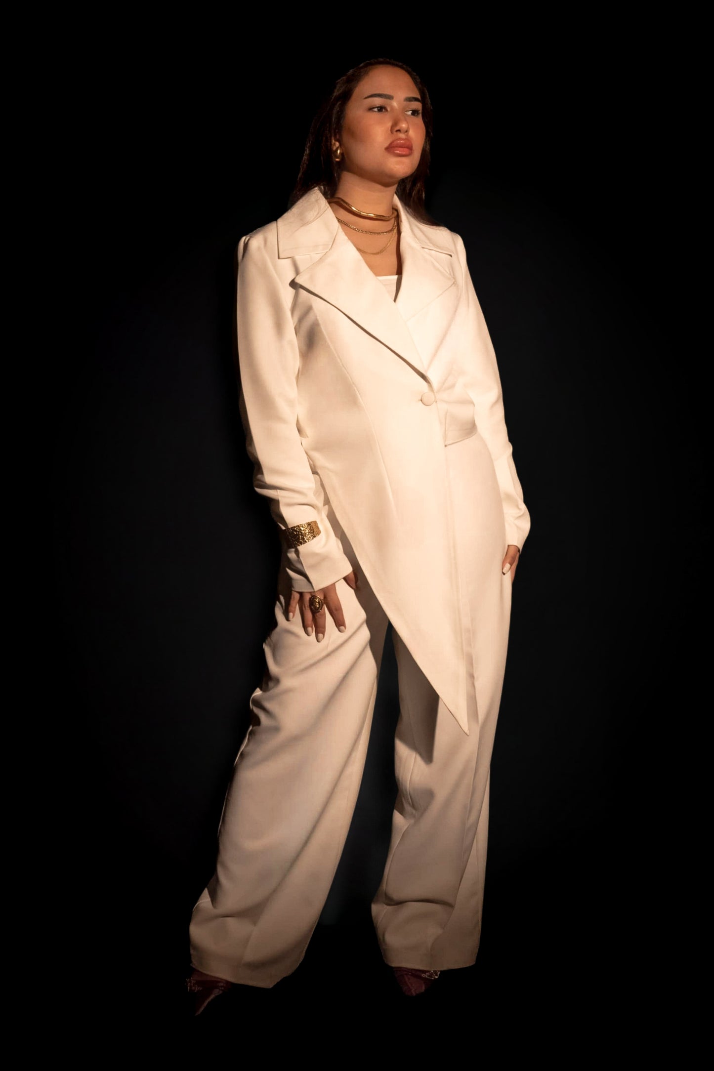 Asymmetrical blazer set